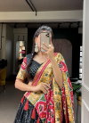 Black Colour Tasar Silk With Patola Print Lehenga With Blouse And Dupatta LNB1684
